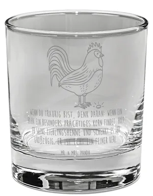 Produktbild von Mr. & Mrs. Panda Glas Hahn Korn - Transparent - Geschenk, Henne, Natur, für Gin, gravur, Cocktailglas, Landwirtin, Eier, Tumbler, Longdrinkglas, Bauernhof