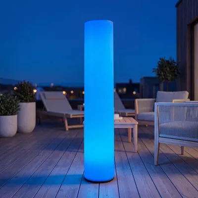 Produktbild von Kabellose Außenlampe LED Weiß 160 cm IP65 mit Akku Fernbedienung Dimmer Farbwechsel RGBW außen Stehleuchte Garten Lichtsäule