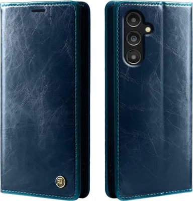 Produktbild von Handyhülle für Samsung Galaxy A16 / A16 5G Kunstleder Flip Vintage Cover Hülle RFID Schutz Case Kartenfach Farbe: Blau