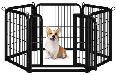 Productafbeelding van Yaheetech Puppyren, 60 cm hoog, 6-delig inklapbaar puppyren, automatisch
