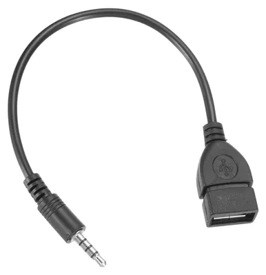 Aux-zu-USB-Kabel, 3,5 mm Stecker auf USB, schwarz