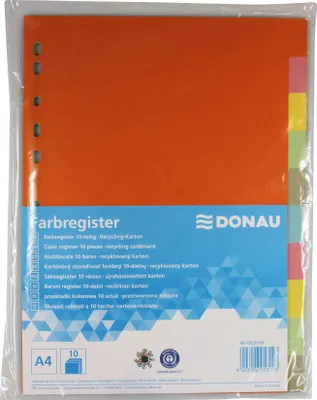 Produktbild von DONAU 8670030-99 Farbregister 10-teilig A4