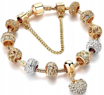 Image de Bracelet modulaire doré - Élégance intemporelle pour toutes les occasions - Accessoire travaillé avec style - Métal & zircones - Sans nickel - Longueur 19 cm