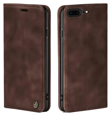 Produktbild von Handy Hülle für Apple iPhone 7 Plus / 8 Plus Klapphülle Bookcase Flip Cover Handy Tasche Etui Farbe: Dunkelbraun