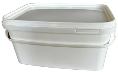 Produktbild von SILPLAST Eimer rechteckig mit Deckel 3L x 1 Kunststoffeimer 3 Liter lebensmittelecht stapelbar Plastikeimer leer Weiß