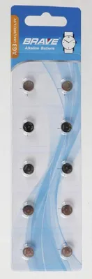 Image de 24x 10 piles bouton alcalines AG3 LR41/392 1,5V Brave montres