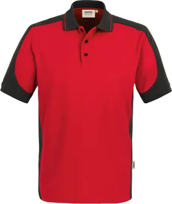 Produktbild von HAKRO Poloshirt Contrast Mikralinar® 839, rot/anthrazit, L