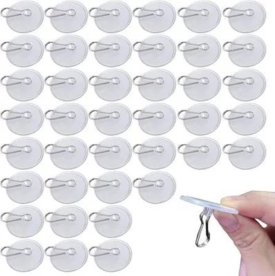 Produktbild von Klebehaken für Decken und Wände, transparent, 40 Stück
