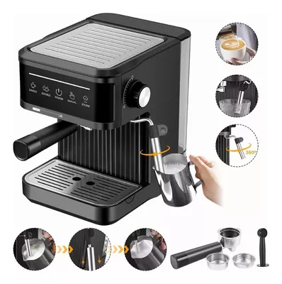 Produktbild von Zimilo 20 Bar Espressomaschine, Halbautomatische Kaffeemaschine, für Espresso, Latte Macchiato, Cappuccino, Schwarz