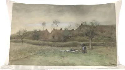 Produktbild von MuchoWow® Zierkissen Sofakissen Wohnzimmer Dekokissen 60x40 cm Bleekveld - Gemälde von Anton Mauve - Kopfkissen - Polster mit Foto
