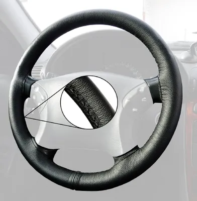 Obrázek produktu pro Potah volantu pro VW Passat 3B B5 3BG prošívání černý Potah volantu LeCo® potah volantu z pravé kůže