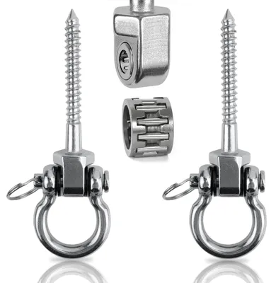 Imagen del producto de Ganchos para columpios, 2 unidades, acero inoxidable 304, giratorios 180 grados, para vigas de madera y hormigón