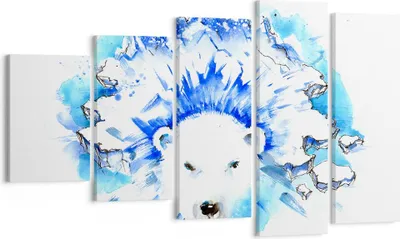 Produktbild von Bild auf Leinwand - Leinwandbild - Bär Eis Winter Arktis - 100x60cm - Wand Bild - Wanddeko - Leinwanddruck - Bilder - Kunstdruck - Wanddekoration - Leinwand bilder - Wandkunst - EG100x60-3021