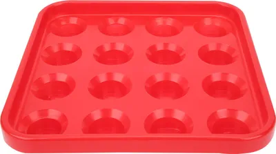 Zdjęcie produktu dla Czarna plastikowa taca na kule bilardowe z 16 otworami, schowek, akcesoria bilardowe, czerwona