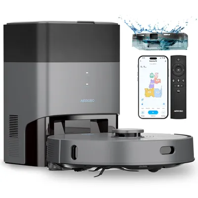 Produktbild von AIRROBO Saugroboter mit Absaugstation & Wischfunktion, 1000Pa, 60 Tage Selbstentleerung, LDS-Navigation, Ideal für Tierhaare & Teppiche, 240 Min.