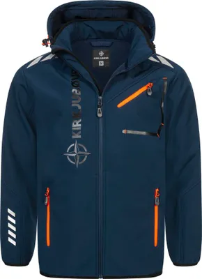 Produktbild von 3XL KJ-137|KIRKJUBØUR® "Alvik" Herren SOFTSHELLjacke 10.000 mm Wassersäule navy/orange