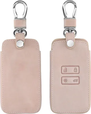 Produktbild von kwmobile Autoschlüssel Kunstleder Hülle kompatibel mit Renault 4-Tasten Smartkey Autoschlüssel (nur Keyless Go) - Schlüsselhülle in Rosegold