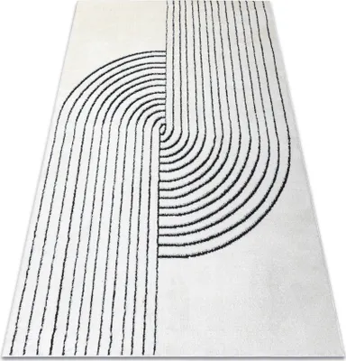 Produktbild von Modern Teppich MODE 8587 geometrisch creme / schwarz  beige 80x150 cm
