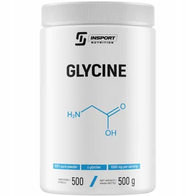 Produktbild von Glycin Pulver 500 g | hohe Dosierung 1000 mg pro Portion | reines L-Glycin | Insport Nutrition