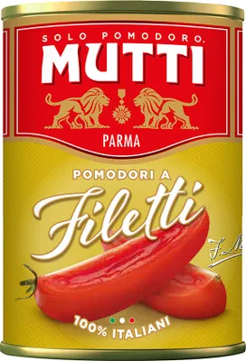 Produktbild von 12x Mutti Pomodori A Filetti In Lattina 400g