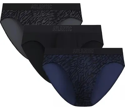 Produktbild von Slips 3er-Pack Atlantic schwarz marineblau klassischer Schnitt sportlich M