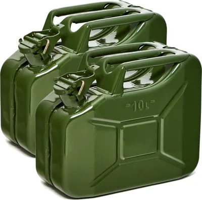 Produktbild von Oxid7® by BW Kraftstoffkanister Metall Benzinkanister 2x 10 Liter - Olivegrün RAL 6003 - UN-Zulassung - Hergestellt in Europa
