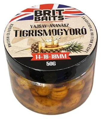 Imagen del producto de BritBaits, señuelos con forma de tigre de cacahuete, sabor a mantequilla y piña, 50g