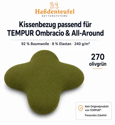 Produktbild von Kissenbezug passend für TEMPUR Ombracio & All-Around Schmetterlingskissen, KI-generiertes Bild