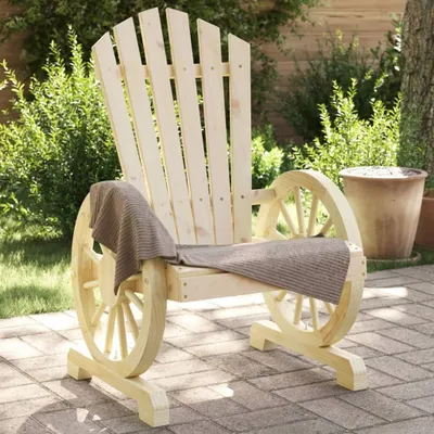 Produktbild von 4 Adirondack-Gartenstühle aus massivem Tannenholz für Balkon und Terrasse, wetterfest