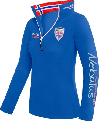 Produktbild von Nebulus Fleecepullover SKANDINAVIA Damen, warmer Fleecepullover, Pulli aus Fleece mit Half Zip Reißverschluss, Q1003 - Damen, kobaltblau, L/40