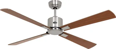Obrázek produktu pro Energeticky úsporný stropní ventilátor s dálkovým ovládáním Eco Neo III 132 cm broušený chrom Lopatky ořech / třešeň