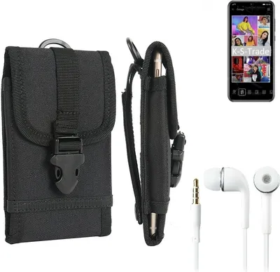 Produktbild von K-S-Trade Holster Schutz Hülle kompatibel mit Huawei Y8p Gürteltasche Handy Hülle Tasche outdoor Seitentasche schwarz 1x + Kopfhörer