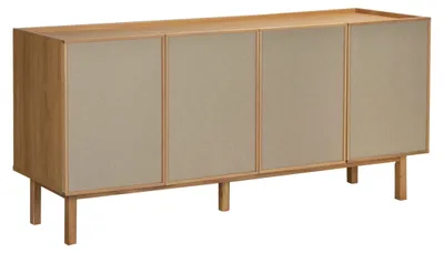 Immagine prodotto di Credenza stile scandinavo 4 ante effetto legno 180 cm legno chiaro - Oviala Tomy