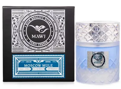 A perfume box and bottle are displayed side-by-side on a white background.