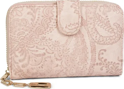 Produktbild von styleBREAKER Geldbörse mit Paisley Blumen Blüten Prägung, umlaufender Reißverschluss und RFID Schutz, Portemonnaie, Damen 02040098