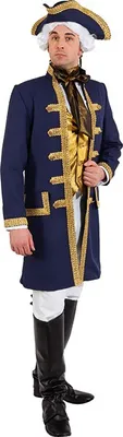 Produktbild von Barock Kostüm Baron Hans dunkelblauer Mantel de Luxe für Herren