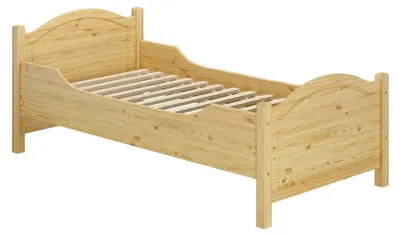 Produktbild von Seniorenbett extra hoch mit Rollrost 90x200 aus Massivholz Kiefer