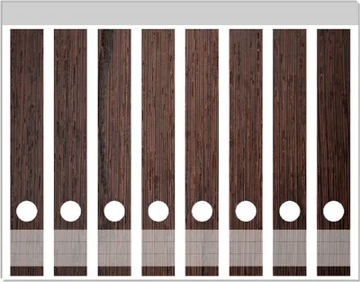 Produktbild von Wallario Ordnerrücken Sticker, selbstklebend für schmale Ordner, 8 Stück, Motiv Holz-Optik Textur dunkelbraunes Holz