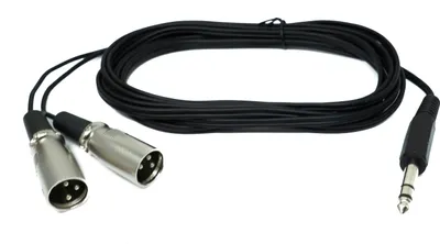 Obrázok produktu pre SYSTEM-S Audio Y kábel 3 m AUX 6,35 mm TRS samec na 2x XLR 3-pólový samec