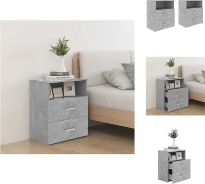Obrázek produktu pro vidaXL Noční stolky 2 ks. Betonově šedé 50x32x60cm - Noční stolky