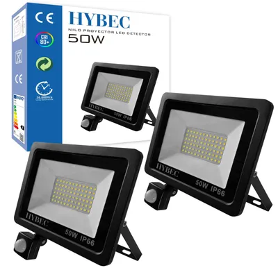 LED-Außenstrahler mit Bewegungsmelder, 50 W, 4000 lm, 2er-Pack