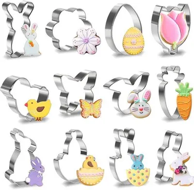 Image de Emporte-pièces de Pâques, lot de 12, pour enfants