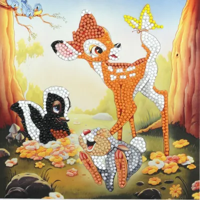 Obrázek produktu pro Křišťálová umělecká karta 18 x 18 cm Bambi & Friends DNY804