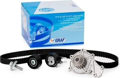 Produktbild von GRAF KP938-1 Zahnriemensatz + Wasserpumpe für FORD Fiesta Mk6 Schrägheck (JA8, JR8) Fiesta Mk5 Schrägheck (JH1, JD1, JH3, JD3) Focus II Schrägheck