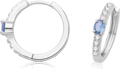 Productafbeelding van Oorbellen voor dames, verguld met rhodium, zilver 925 met zirconiumoxide - 3mm; TRS33355