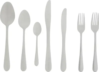 Produktbild von alpina Besteckset 6 Personen - Besteck Set 42-teilig - Edelstahl-Messer, Löffel, Gabeln, Teelöffel und Kuchengabeln - Cutlery Set Spülmaschinenfest - Glänzendes Silber