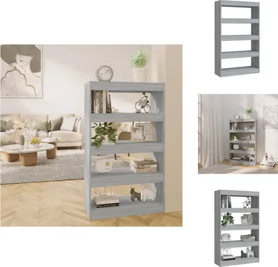 Produktbild von vidaXL Bücherregal/Raumteiler Grau Sonoma 80x30x135 cm Holzwerkstoff -  Bücherregale & Bücherschränke