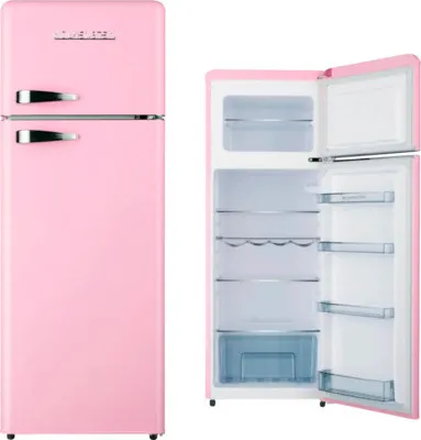 Produktbild von Wolkenstein GK212.4RT SP Retro Kühl-/Gefrierkombination, 211 Liter Nutzinhalt, 40 Liter Gefrierfach, rosa/pink