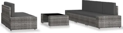 Obrázek produktu pro vidaXL 6dílná zahradní lehátková souprava Poly Rattan Grey