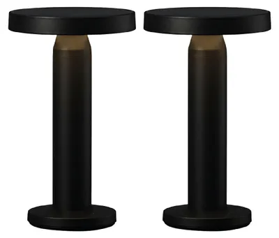 Imagen del producto de Luxus Europe - Lámpara de mesa solar Rio - Juego de 2 unidades, color - Lámpara de mesa LED solar inalámbrica para exteriores - Carga solar y USB-C